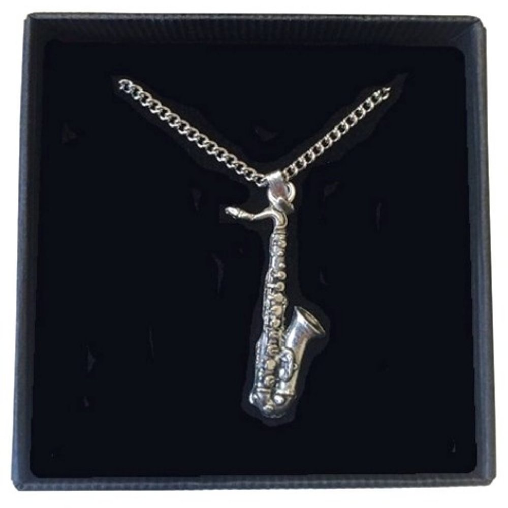 Saxophone Pewter Necklace